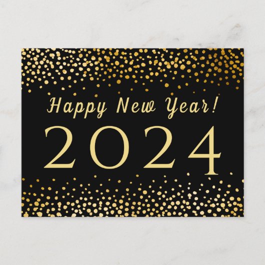 Cartes Pour Fêtes Annuelles Confettis dorés Faux Bonne Année 2019 (Devant)