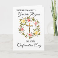 Confirmation du sacrement Crucifix Floral Wreath