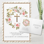 Cartes Pour Fêtes Annuelles Confirmation du sacrement Crucifix Floral Wreath