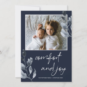 Cartes Pour Fêtes Annuelles Confort de Noël et joie photo botanique