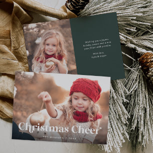 Cartes Pour Fêtes Annuelles Conifère Photo de Noël Cheval Two