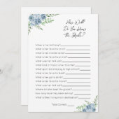 Cartes Pour Fêtes Annuelles Connaissez-Vous Bien Le Jeu De La Mariée-Fête des  (Devant / Derrière)