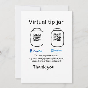 Cartes Pour Fêtes Annuelles Conseil virtuel jar q r code argent don PayPal ven