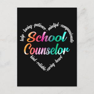 Cartes Pour Fêtes Annuelles Conseiller scolaire Mot de coeur Nuage Aquarelle