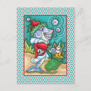 CARTES POUR FÊTES ANNUELLES CONTES DE POISSONS DU PÈRE NOËL, ÉTOILES DE MER, S