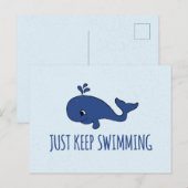 Cartes Pour Fêtes Annuelles Continuez À Nager La Baleine (Devant / Derrière)