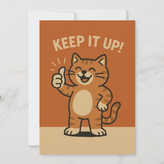 Cartes Pour Fêtes Annuelles Continuez ! Cute Motivation Encouragement Chat (Devant)