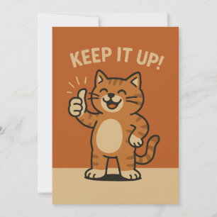 Cartes Pour Fêtes Annuelles Continuez ! Cute Motivation Encouragement Chat