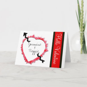 Cartes Pour Fêtes Annuelles Contour de cœur rouge texturé en forme de cœur pou