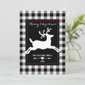 Cartes Pour Fêtes Annuelles Contrôle blanc noir rustique de Buffalo de renne (Debout devant)