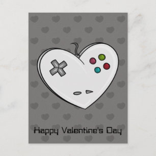 Cartes Pour Fêtes Annuelles Contrôleur Gamer Love Heart Valentine