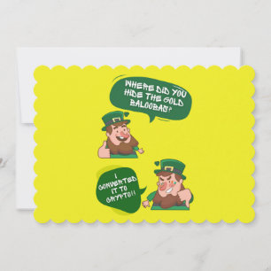 Cartes Pour Fêtes Annuelles Convertira l'Or en Crypto Drôle St Patrick's