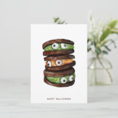 Cartes Pour Fêtes Annuelles Cookie de Halloween joyeux (Debout devant)