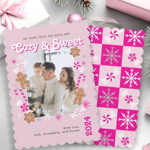 Cartes Pour Fêtes Annuelles Cookies au poivre rose menthe rose chauds, Cozy &