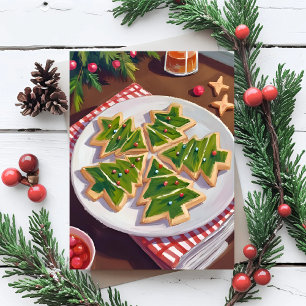Cartes Pour Fêtes Annuelles Cookies d'arbre de Noël