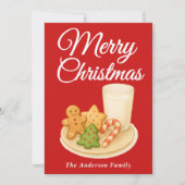 Cartes Pour Fêtes Annuelles Cookies de Noël et lait (Devant)