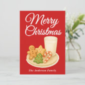 Cartes Pour Fêtes Annuelles Cookies de Noël et lait (Debout devant)