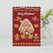 Cartes Pour Fêtes Annuelles Cookies de pain d'épice Fête de Noël (Debout devant)