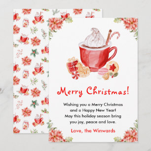 Cartes Pour Fêtes Annuelles Cookies de vacances et cacao rouge Joyeux Noël