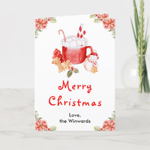 Cartes Pour Fêtes Annuelles Cookies de vacances et cacao rouge Joyeux Noël