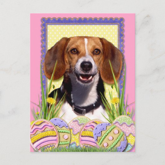 Cartes Pour Fêtes Annuelles Cookies d'oeufs de Pâques - Beagle (Devant)