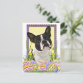Cartes Pour Fêtes Annuelles Cookies d'oeufs de Pâques - Boston Terrier (Debout devant)