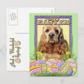 Cartes Pour Fêtes Annuelles Cookies d'oeufs de Pâques - Cocker Spaniel (Devant / Derrière)