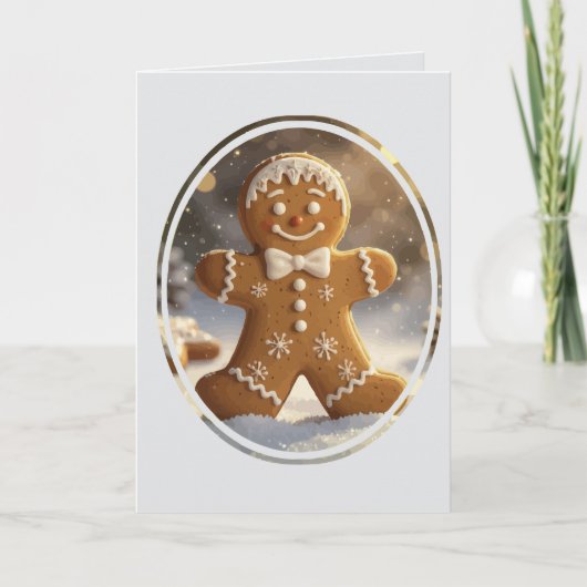 Cartes Pour Fêtes Annuelles Cookies en forme de bonhomme en pain d'épices Noël (Devant)