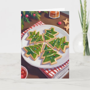 Cartes Pour Fêtes Annuelles Cookies en forme de sapin de Noël