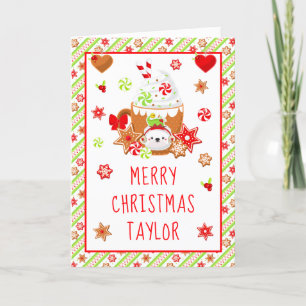 Cartes Pour Fêtes Annuelles Cookies et cacao Vert Joyer Noël