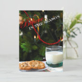 Cartes Pour Fêtes Annuelles Cookies et lait de Noël pour Père Noël (Debout devant)