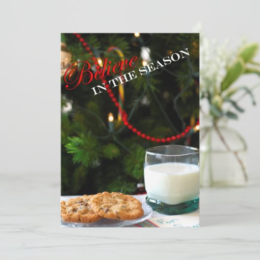 Cartes Pour Fêtes Annuelles Cookies et lait de Noël pour Père Noël (Debout devant)