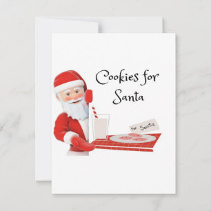 Cartes Pour Fêtes Annuelles Cookies pour le Père Noël sur un