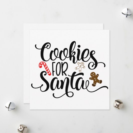 Cartes Pour Fêtes Annuelles Cookies pour Père Noël Fun Christmas (Devant/Arrière en situation)
