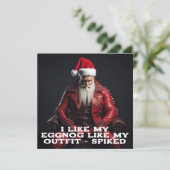 Cartes Pour Fêtes Annuelles Cool Badass Père Noël - Eggnog Spiked (Debout devant)