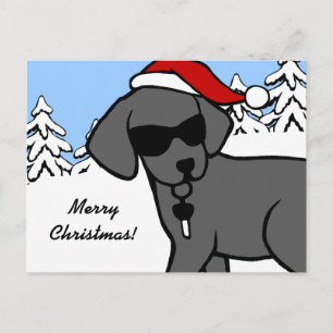 Cartes Pour Fêtes Annuelles Cool Black Lab Cartographie Noël Snow Woods