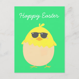 Cartes Pour Fêtes Annuelles Cool Chick funky Pâques jaune poussin