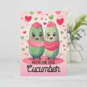 Cartes Pour Fêtes Annuelles Cool Concombre Amitié Saint-Galentin (Debout devant)