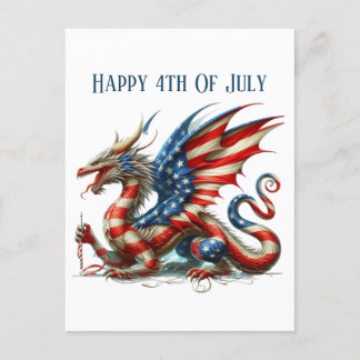 Cartes Pour Fêtes Annuelles Cool dragon patriotique ajouter un message