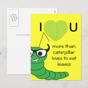 Cartes Pour Fêtes Annuelles Cool drôle de chenille nerveuse Saint Valentin