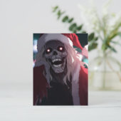 Cartes Pour Fêtes Annuelles Cool Effrayant Crâne Déplaisant Père Noël Noël Noë (Debout devant)