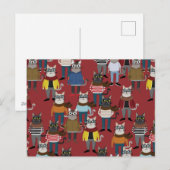 Cartes Pour Fêtes Annuelles Cool Hipster Motif de chat (Devant / Derrière)