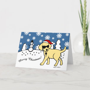 Cartes Pour Fêtes Annuelles Cool Jaune Labrador Cartoon Noël