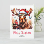 Cartes Pour Fêtes Annuelles Cool Moose Merry Christmas Card (Debout devant)