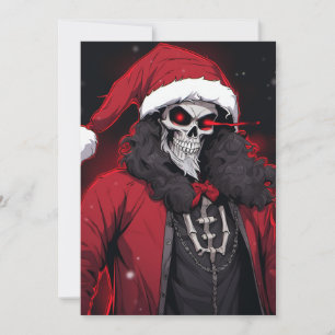 Cartes Pour Fêtes Annuelles Cool Noël Saison de vacances Crâne Père Noël Bone