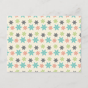 Cartes Pour Fêtes Annuelles Cool Retro Noël Pastel Flammes de neige