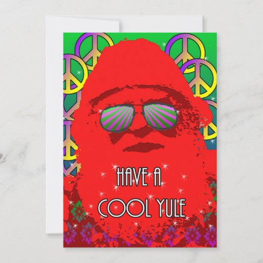 Cartes Pour Fêtes Annuelles Cool Yule Père Noël (Devant)