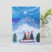 Cartes Pour Fêtes Annuelles Copains chiots d'hiver (Debout devant)