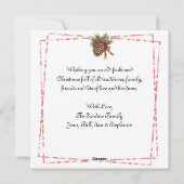 Cartes Pour Fêtes Annuelles Coq aquarelle sur la clôture après Noël (Dos)