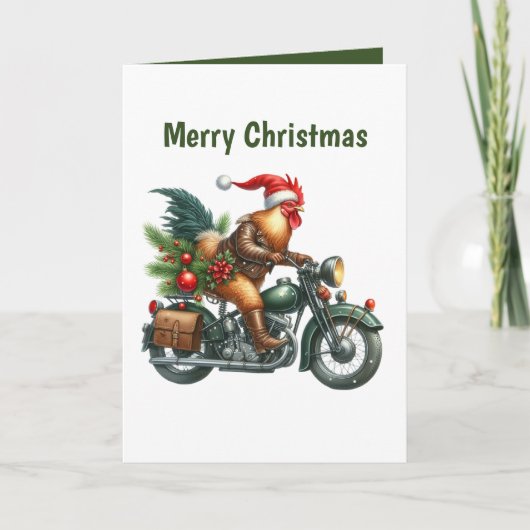 Cartes Pour Fêtes Annuelles Coq de Noël festif personnalisable (Devant)